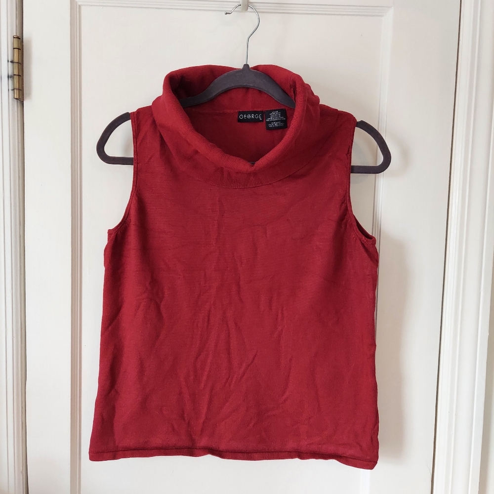 Red Funnel Neck Tank